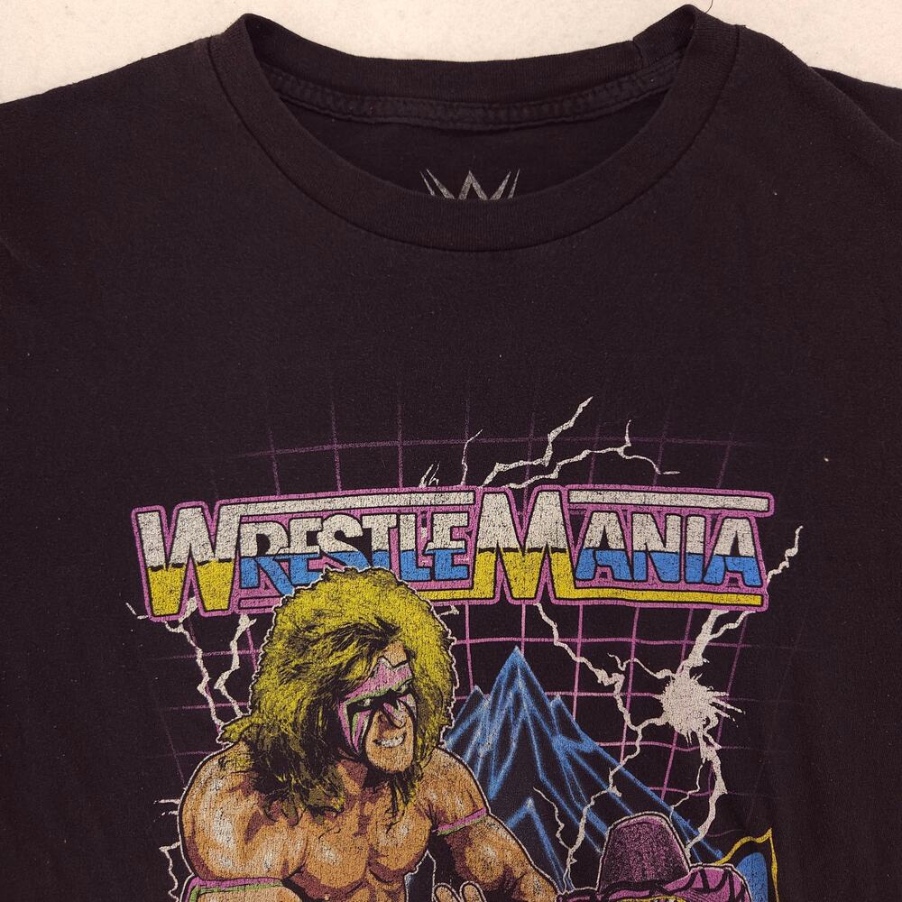 WWE Wrestlemania Graphic Short Sleeve Crew Neck T Shirt Mens Size S Black